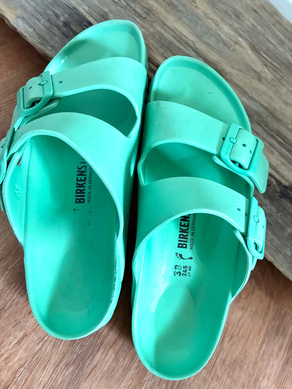 Birkenstock Arizona EVA Sandals Green Waterproof Women’s 38 Lightweight - Picture 2 of 8